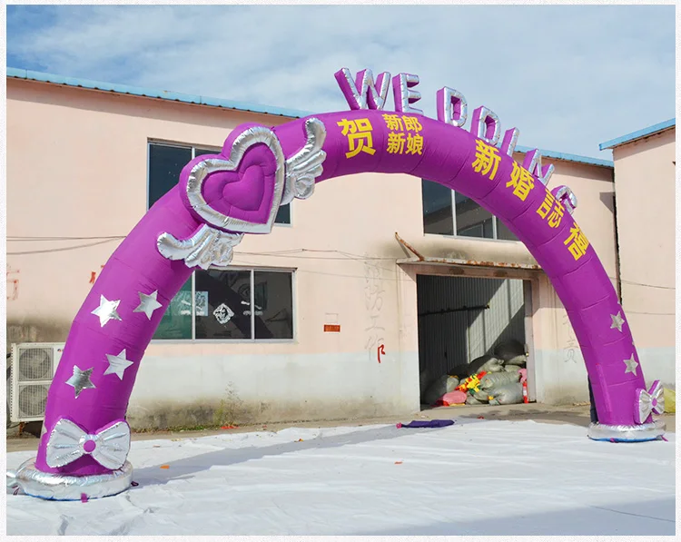 Free customized design Purple inflatable wedding arches for sale with low price