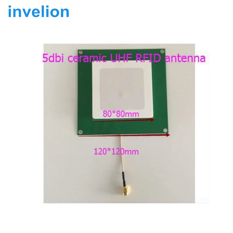 passive uhf antenna IPEX/SMA 5dbi Circular Polarization small micros Ceramics uhf rfid Antenna with UHF RFID desktop reader