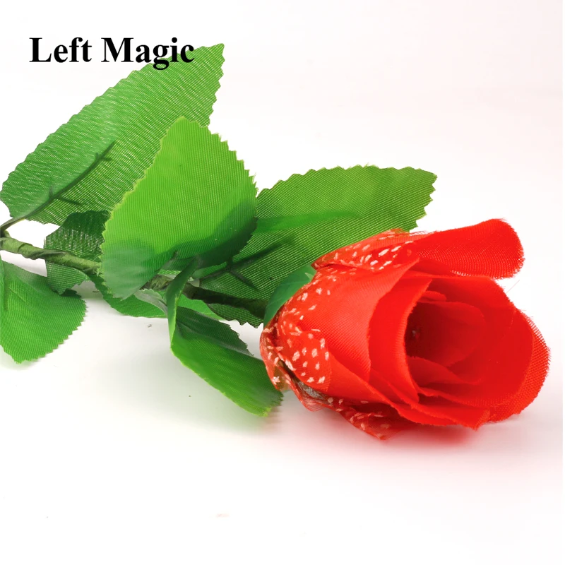 1 Set Flash Light Up Rose Include Finger Light Silk Flowers Magic Trick Illusion Valentine\'S Day Gift Prop Magic Kids Toys