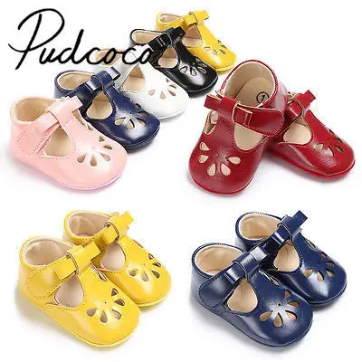 

Helen115 Lovely Newborn Baby Girl Soft Sole Shoes Princess Crib Size To 0-18m