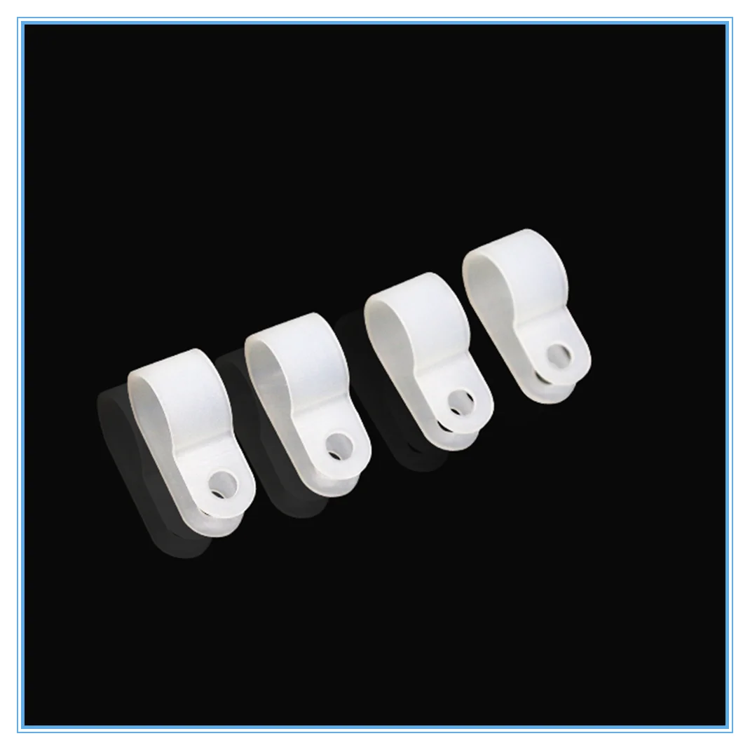 100pcs 3.3mm white wire clip insulation card U type wire clip fixed plastic clip wiring fixed button.