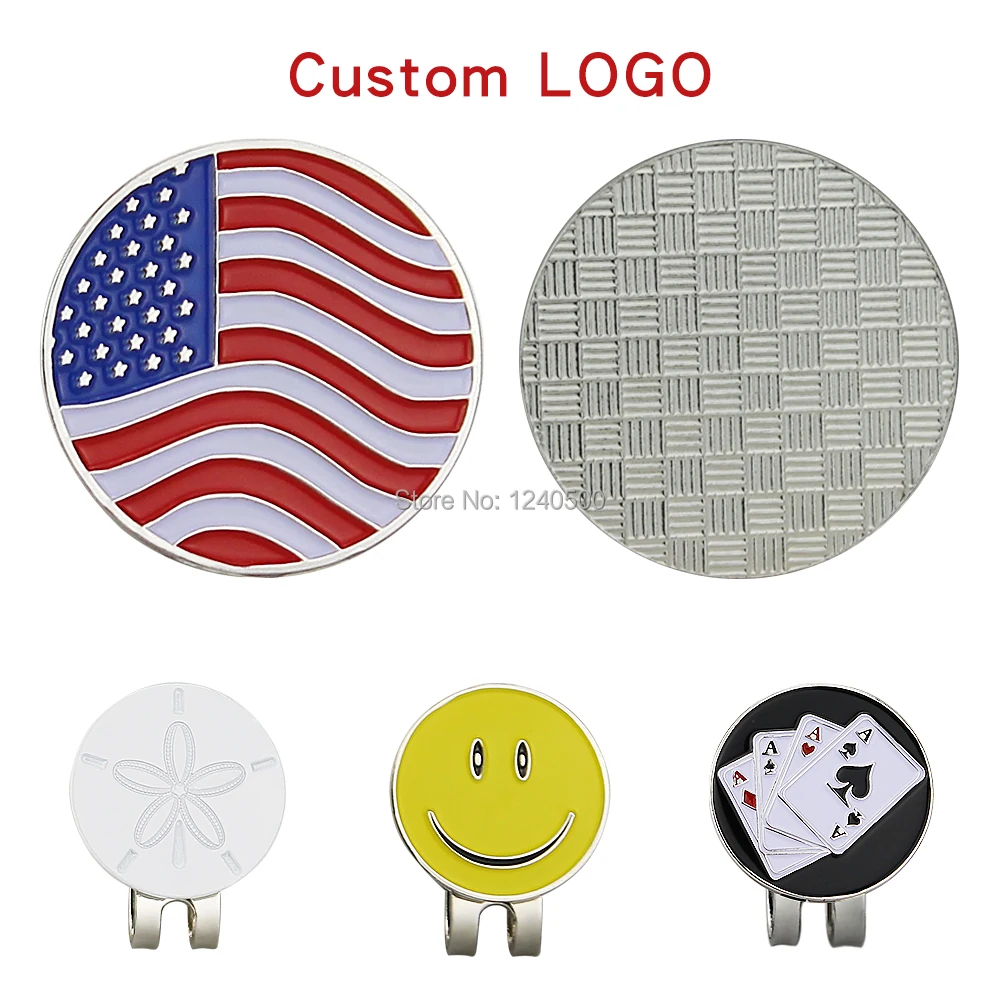 

100 Sets Custom Logo Golf Ball Mark w Magnetic Golf Hat Clip 24mm Custom Marker Wholesale