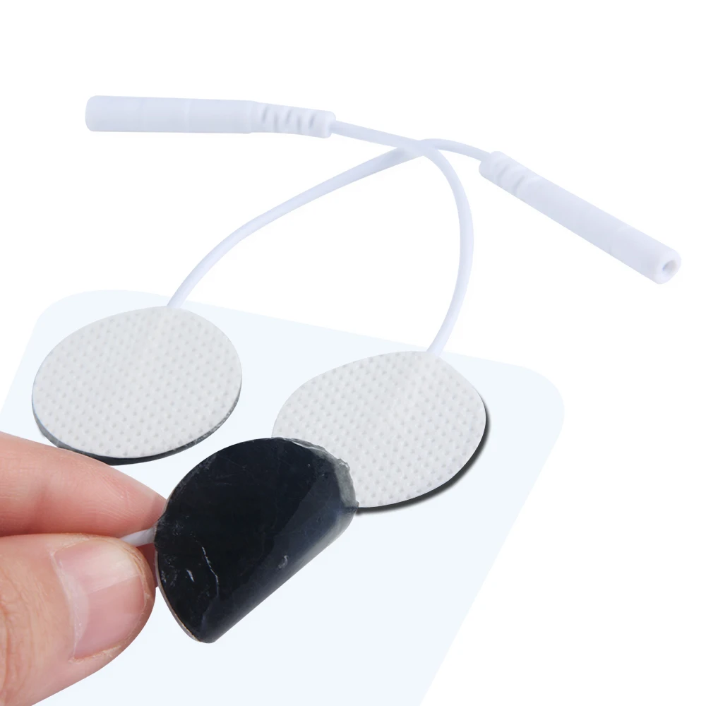 10 Pairs TENS Electrodes Pads Size Diameter 2.5cm With Plug Hole 2.0mm For TENS/EMS Machines