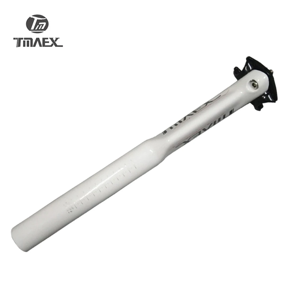 Tmaex-Road Bike Full Carbon Seatpost, MTB Bicycle Seat Post, Cycling Broken Wind Seatpost, White,27.2mm, 30.8mm, 31.6mm x 400 mm