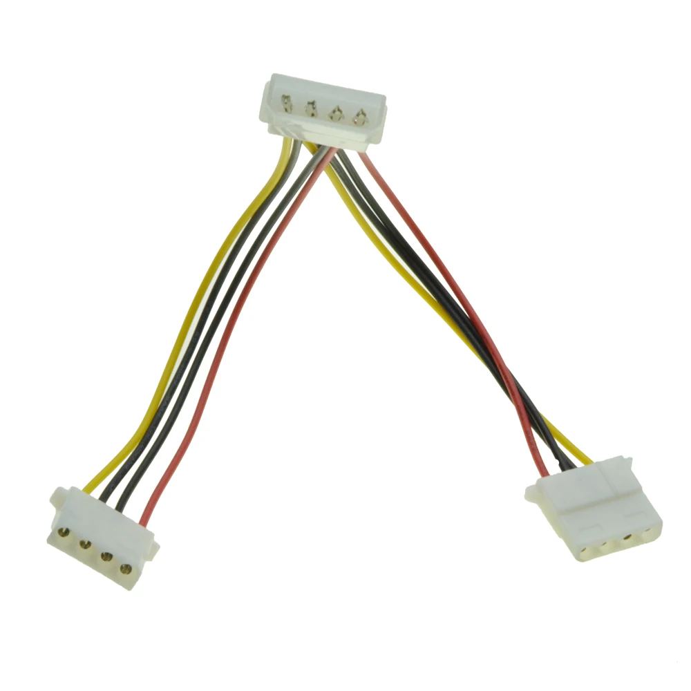 Molex 4Pin Kabel Ekstensi Listrik Laki-laki 1 untuk 2 Perempuan port Daya Kabel Power IDE Port Multiplier D Plug Y Splitter