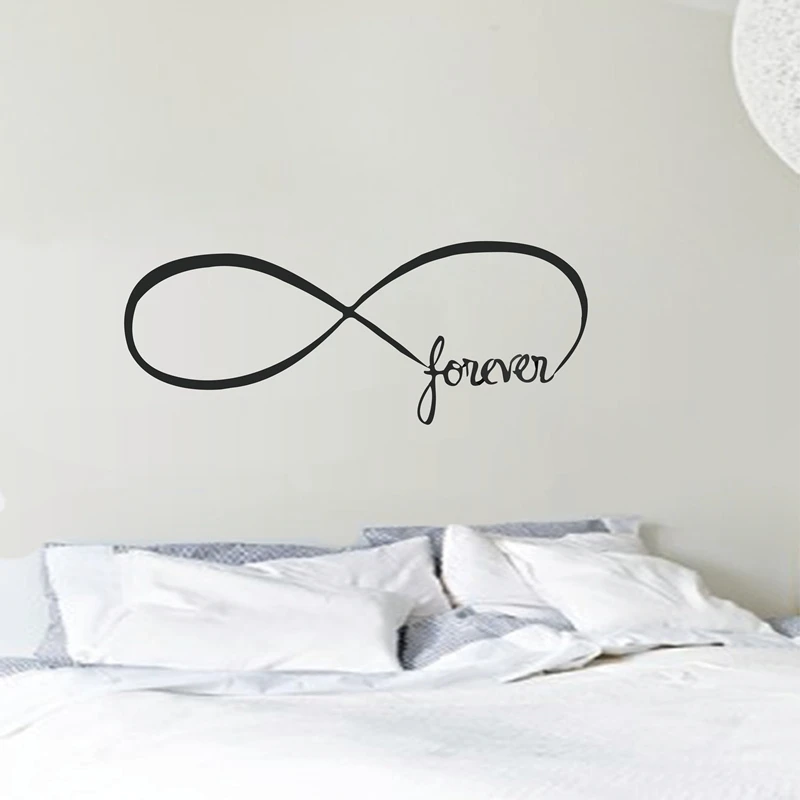 Infinity Symbol Bedroom Wall Decal Forever Bedroom Decor Home Decor Wall Quote Vinyl Stickers ,L2056