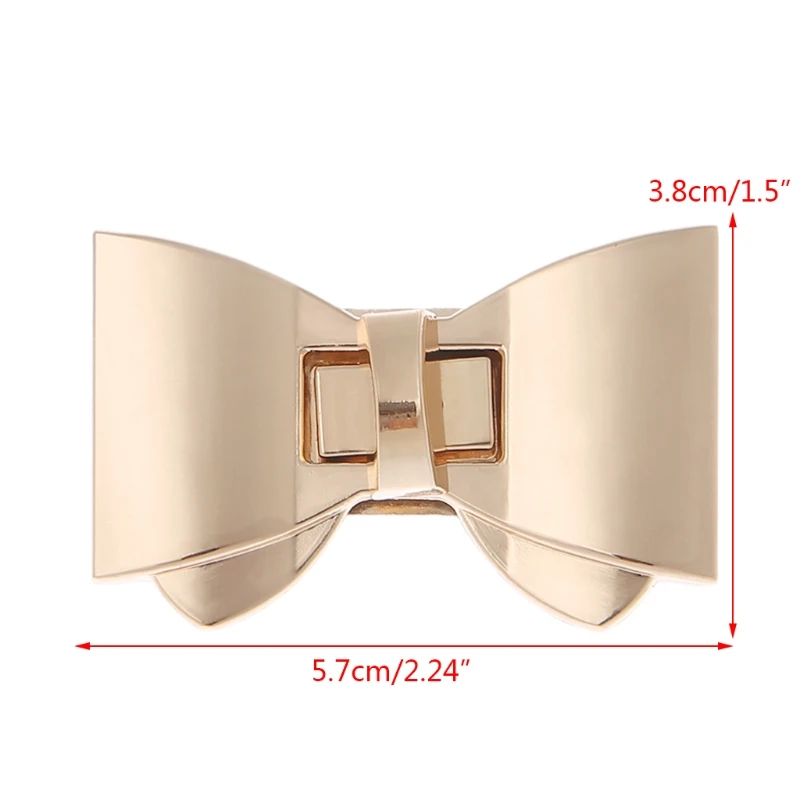 Luxury Designer Bowknot Shape Clasp Turn Locks Twist Lock DIY Leather Handbag Bag Hardware Bags Accessories Gold THINKTHENDO