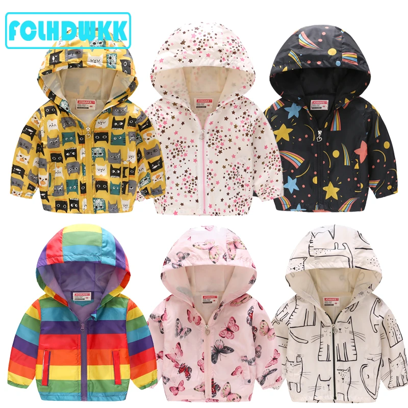 Kids Clothes for Boys Girls Jackets Coat Toddler Kids Baby Girls Boys Windbreaker Infant Waterproof Hooded Coat Tops Outfits