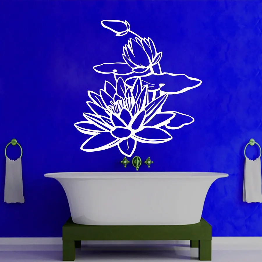 

ZOOYOO Creative Bathroom Lotus Wall Sticker PVC Waterproof Home Decor Interior Design Studio Art Murals