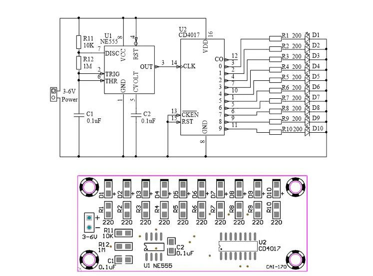 diy electronic kit set 4017 water light making kit SMD components welding parts Skills competition LED production Fun DIY