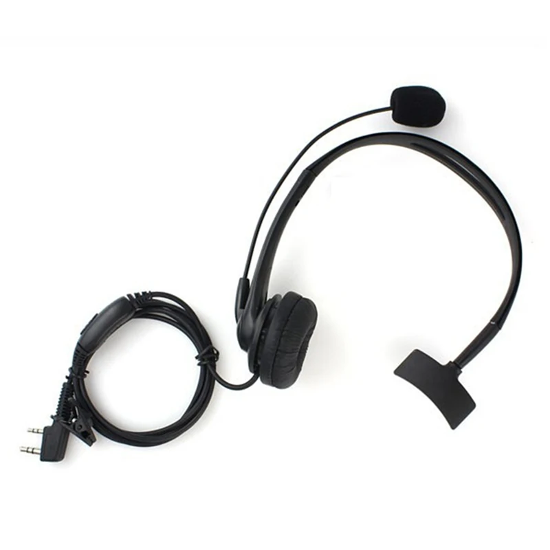 Useful 1 pc Black 2 Pin PTT Mic Headset for Kenwood Radio QUANSHENG PUXING WOUXUN HYT TYT TH Baofeng UV5R Earpiece C9009A