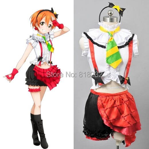 Fantasia de cosplay de bokura wa ima no naka de op1 rin hoshizora, roupa feminina, anime