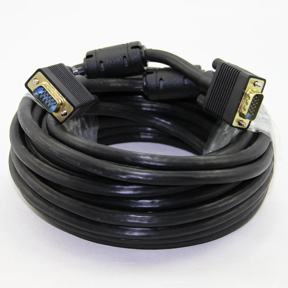 Bochara Gold Plated VGA Cable Male to Male 3+6 HD Fully Wired 15PIN For LCD PROJECTOR PC Laptop Monitor 1.5m 3m 5m 10m 20m