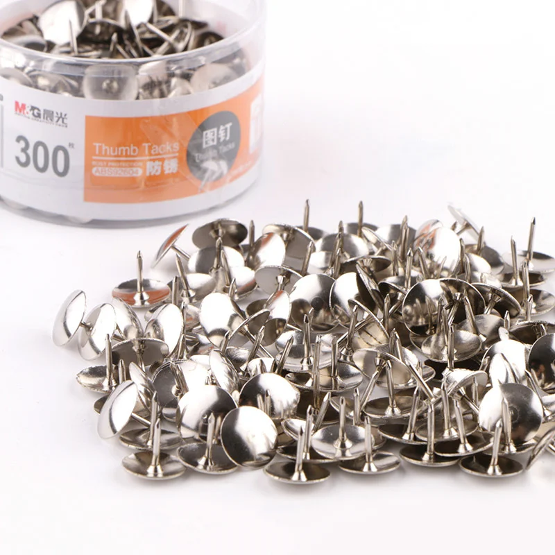 300PCS/BOX office  Metal Thumb Tack Bulletin Board message paper fixed push pins Rust-proof high-quality needle