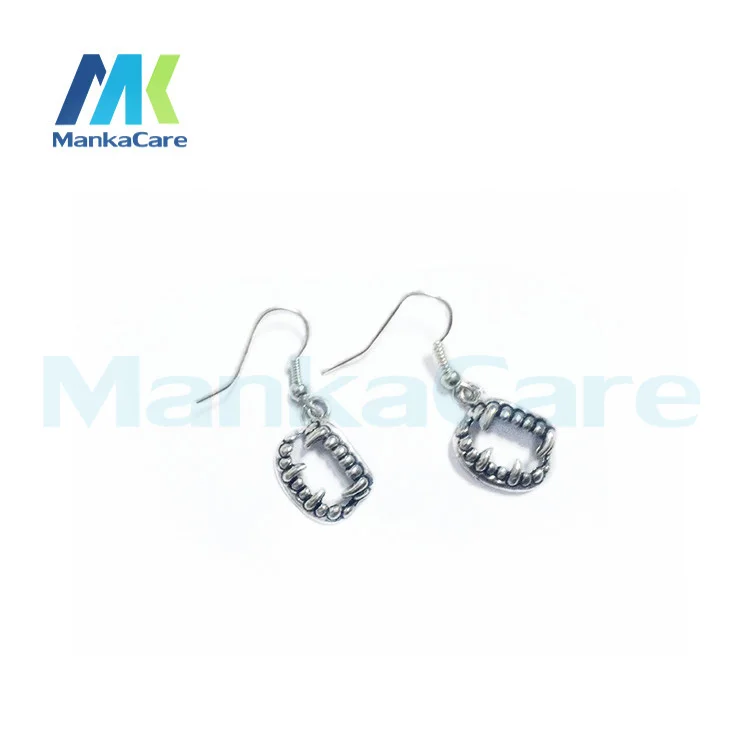 2 Pairs Creative earrings explosion models creative tooth-shaped earrings earrings Korean version of the first jewelry