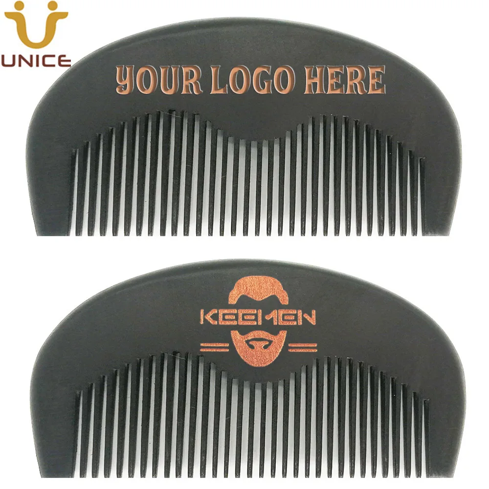 100PCs/Lot Your LOGO Customized OEM Black Wood Combs Imprint LOGO Wooden Hair Beard Barber Shop Promotion Gifts