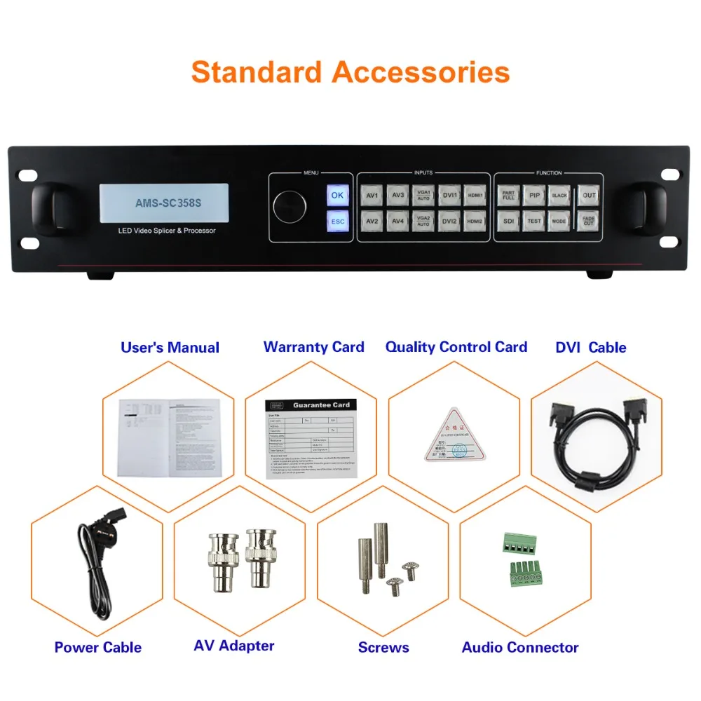 4K sdi video wall controller SC358S for indoor rental LED large screen P3.91 support 4 sending card nova msd300