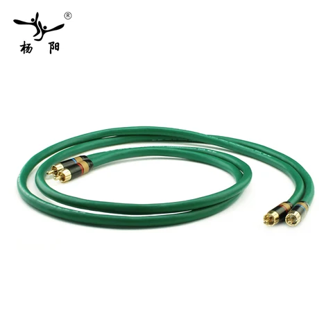 YYAUDIO 2328 HiFi зелёный посеребренный аудиокабель RCA папа-папа 0,5-8 м