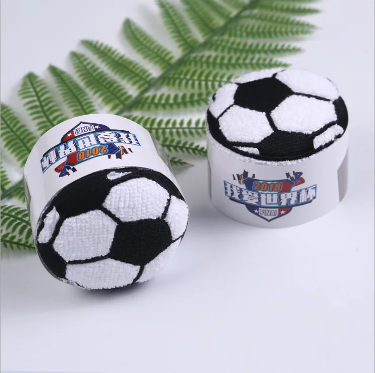 Gift hand Towel football cup 100% cotton embroidered for kids  family friends new year festival 2 piece