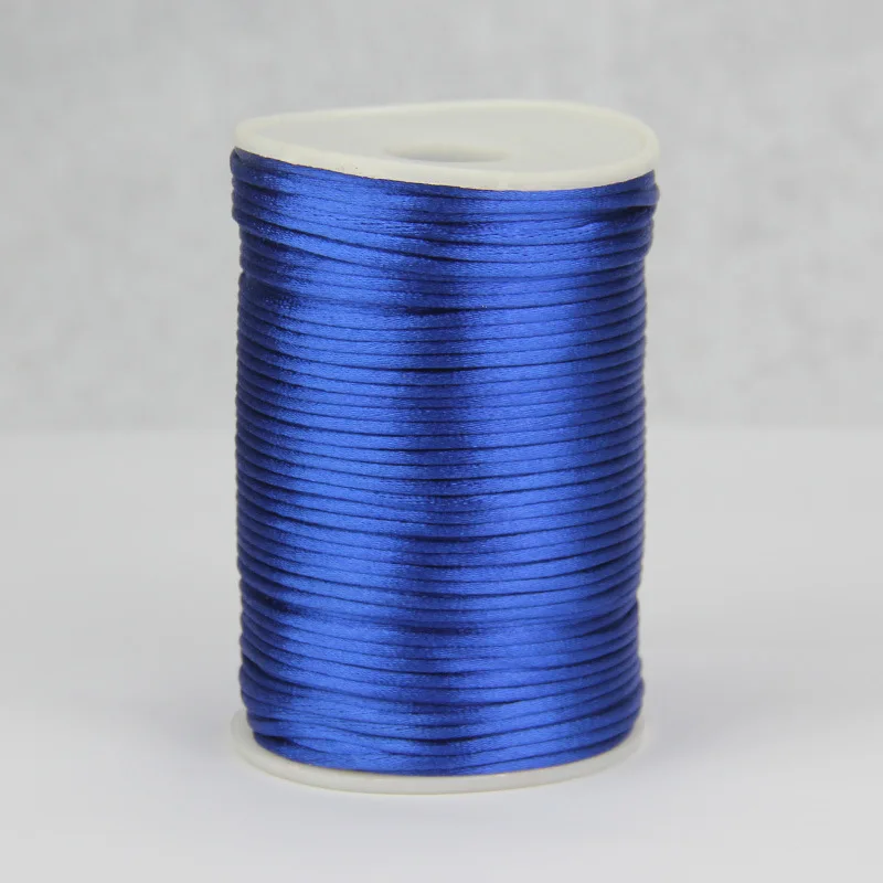Nieuwe 2,5 mm 100 yard Chinese knoopkoord 24 kleuren Rattail satijn gevlochten string sieraden bevindingen kralen touw voor DIY mode ambacht