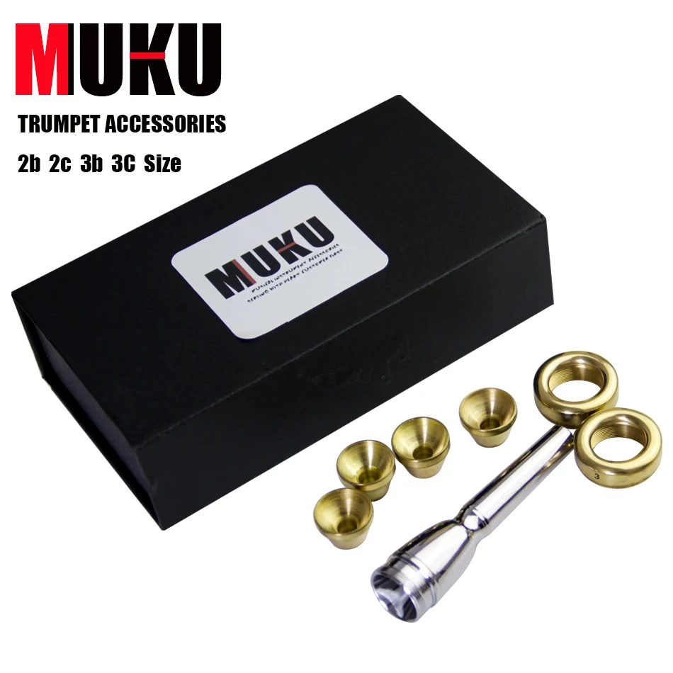 MUKU Trumpet Accessories 1-1 2c 3c 2b 3b Size Trumpet Mouthpiece Copper Gold 1 set With box Musical instrument accessories