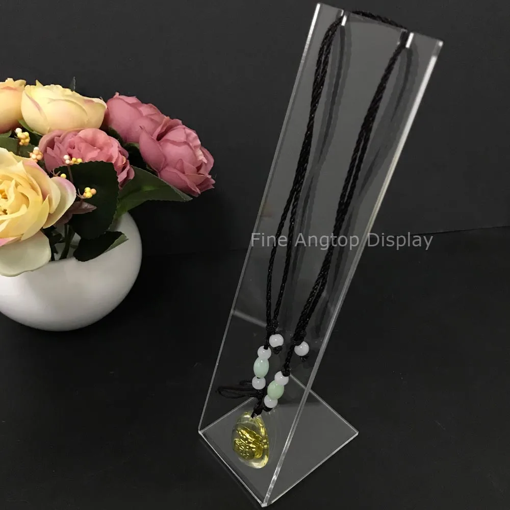 5pcs/lot Fashion Acrylic Necklace Pendant Display Jewelry Ornaments Stand Holder Clear Retail Shelf Price