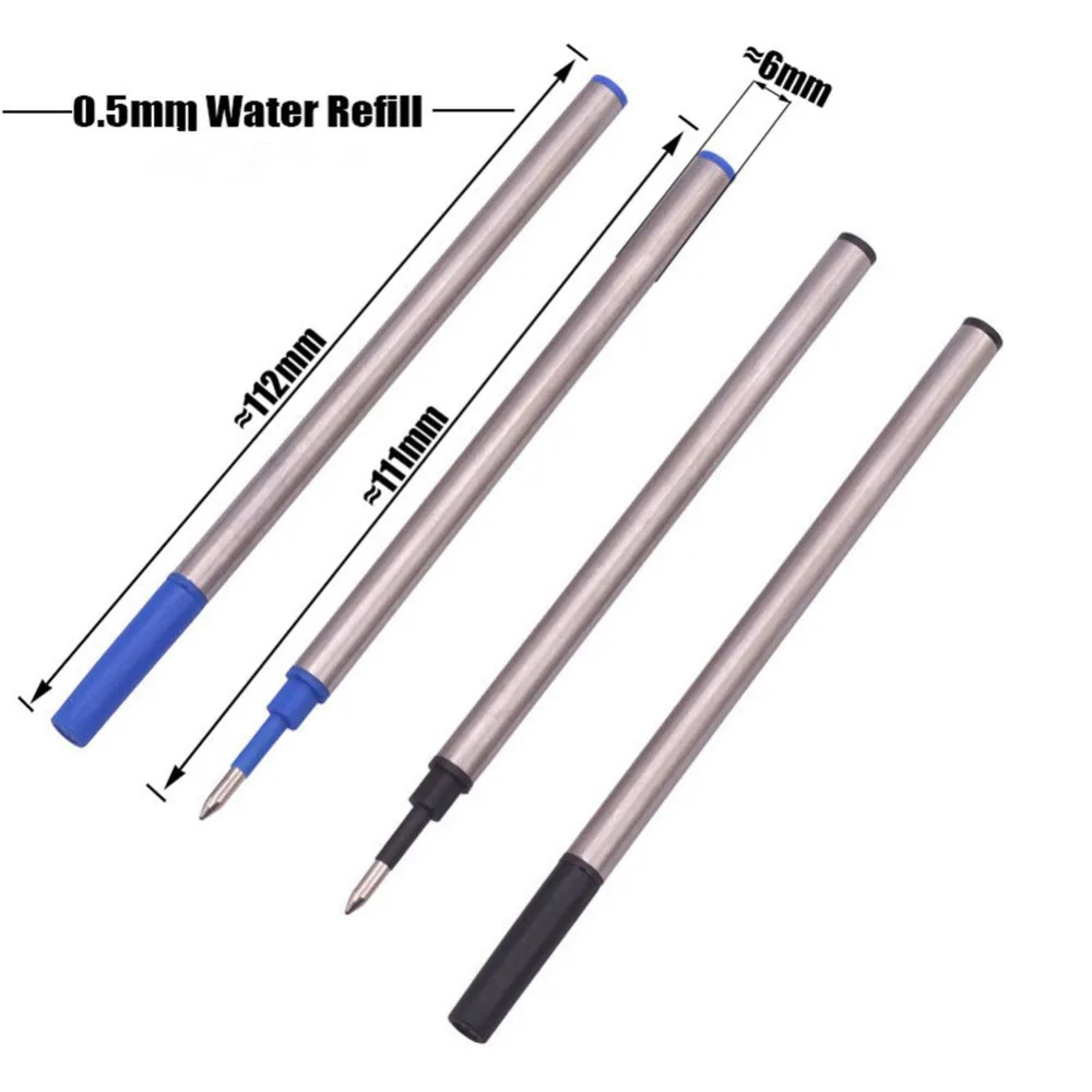 20 Pcs 0.5mm Metal Rough Lnk Pen Refill Refill Length 112mm Diameter 6mm Net Length 111mm Student School Office Writing Statione