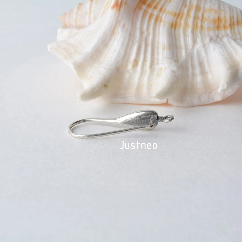 ear hook, solid 925 sterling silver leaves Shaped earring wire hooks, Thai Silver earring findings components, Jewelry DIY