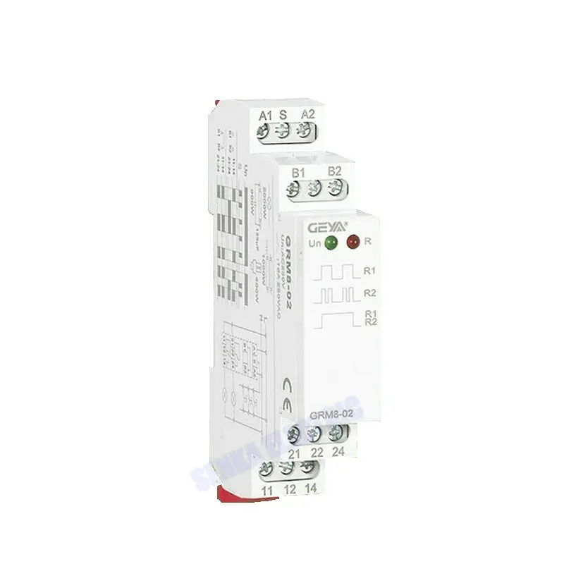 Din Rail 3 Phase SPDT 16A AC 230V DC 12V 24V Impluse Relay Electronic Step Relay Memory Latching Relay GRM8