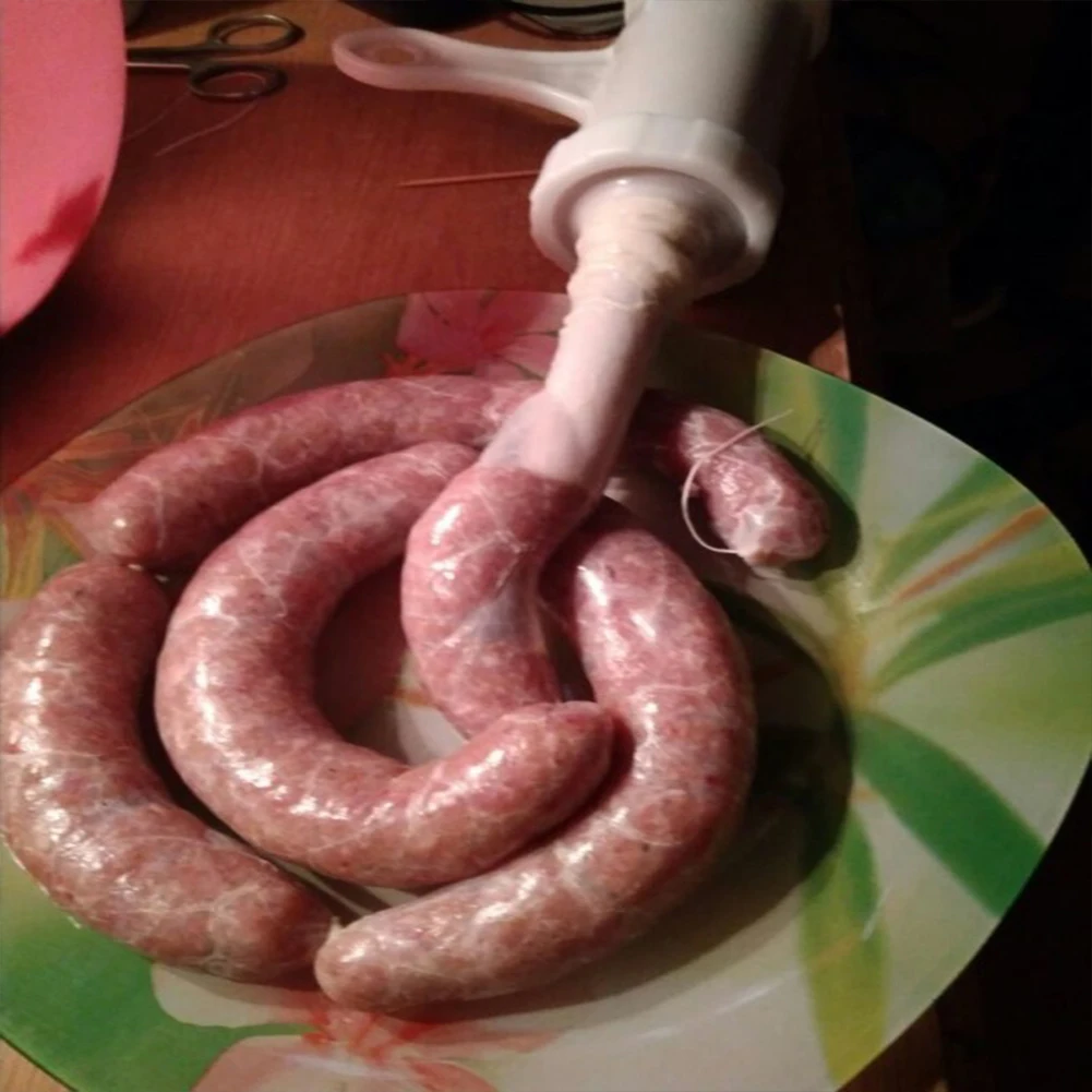 3 sztuk/partia osłonki do kiełbasy kaliber 50Mm długość 100Cm + lejek mięso Filler gotowanie kiełbasa narzędzia do pakowania niejadalne obudowy