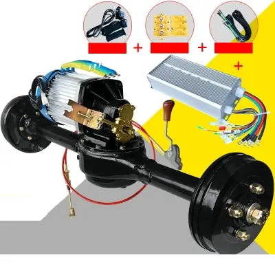 DC60V/72V 2000W brushless electric vehicle power 1:10/1:20 shifting integrated rear axle assembly Motor+controller+gearbox