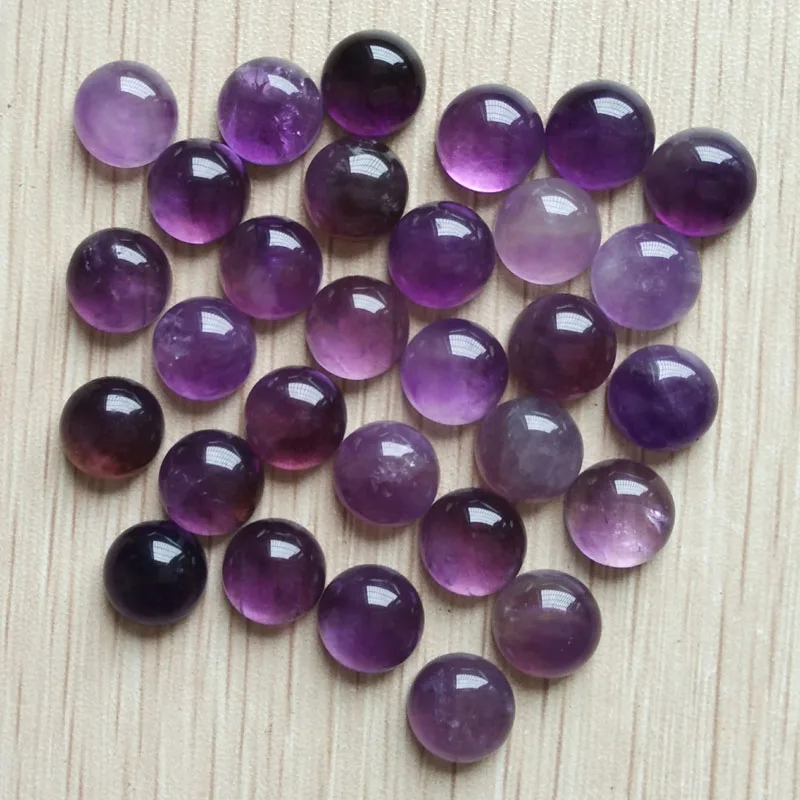 Fashion high quality natural amethyst stone round CAB CABOCHON 10mm beads for jewelry Accessories making Wholesale 50pcs/lot