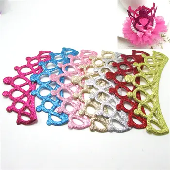 Applique de couronne de princesse rembourrée, paillettes plu...