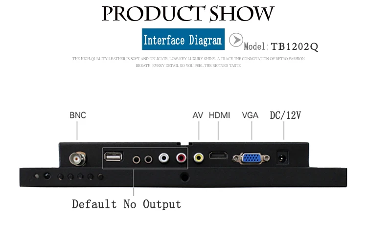 ZGYNK / 12 inch open industrial embedded monitoring metal shell VGA/AV/BNC/HDMI security LCD The monitor