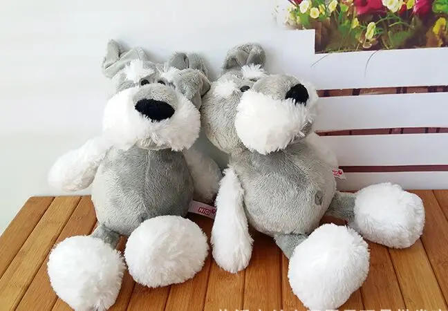 real life toy about 35cm gray Schnauzer dog plush toy soft doll kid's toy Christmas gift h0894