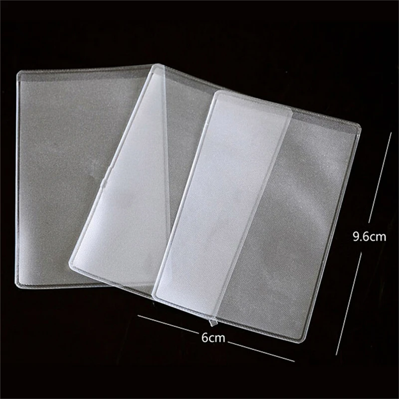 Fundas transparentes de PVC esmeriladas para tarjetas de identificación, Fundas protectoras impermeables para billetes de viaje, 9,6x6cm, 10 Uds.