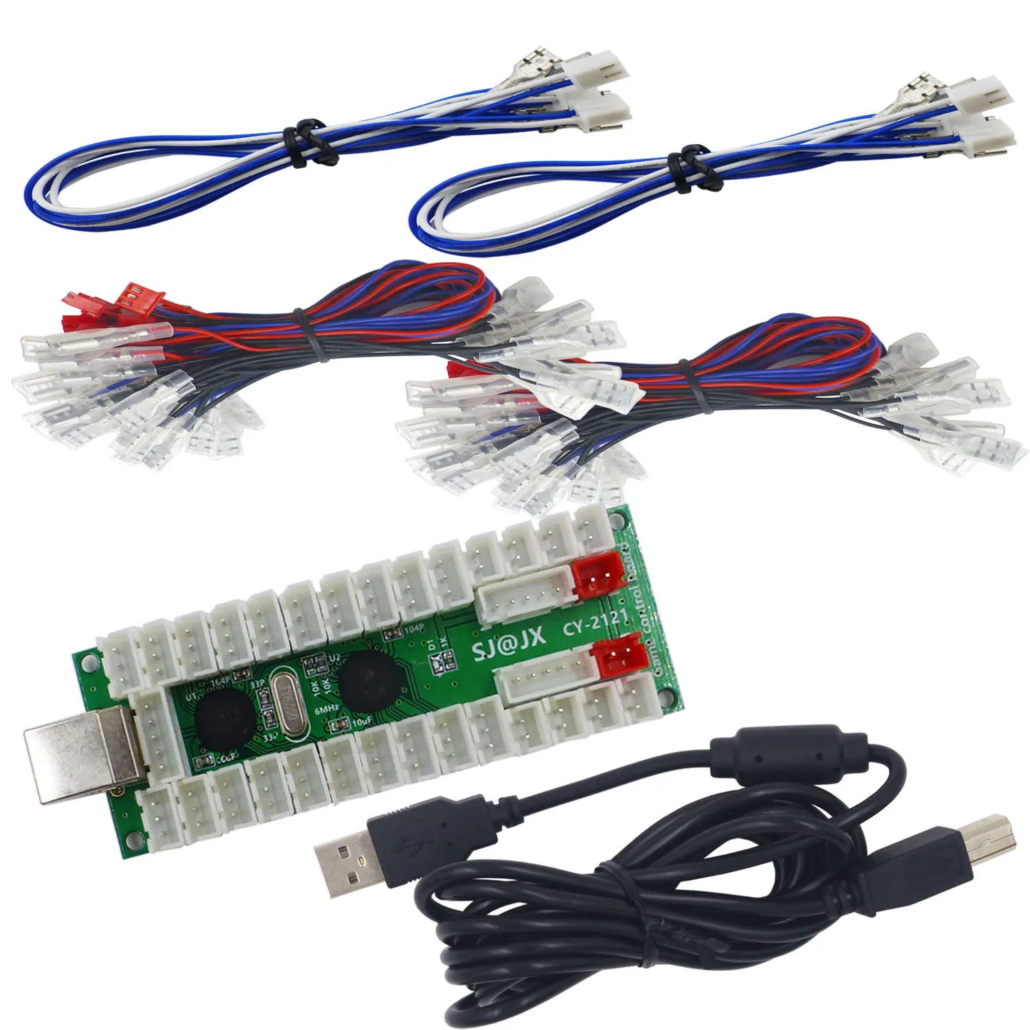 Sj @ Jx Arcade 2 Speler Usb Encoder Board Led Arcade Kit Nul Vertraging Voor Pc Raspberry Pi Retro Mame