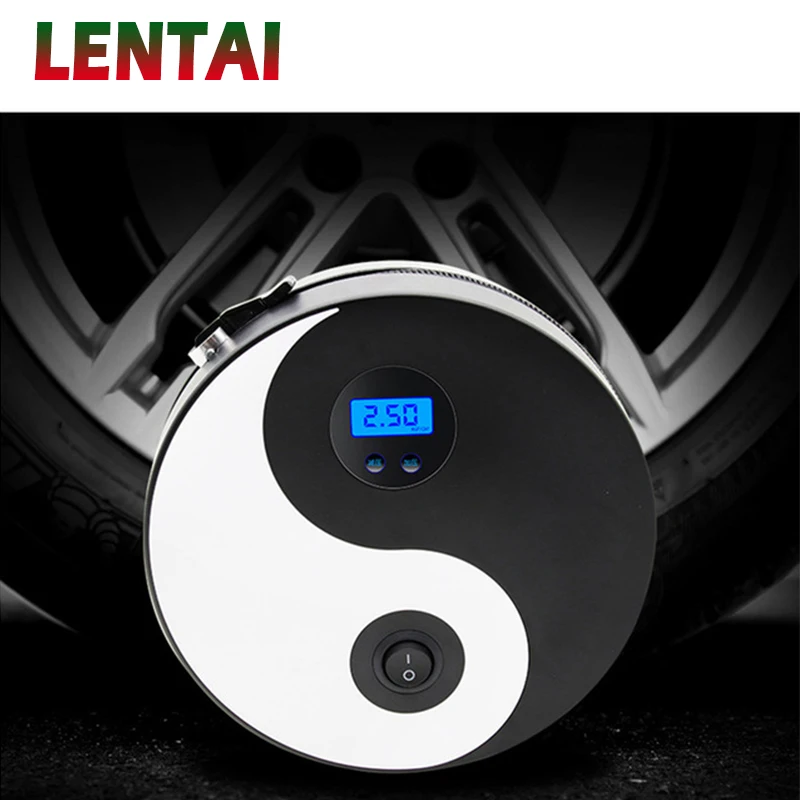 LENTAI For Mercedes benz w204 w203 w211 Volkswagen polo golf 4 Ssangyong Saab 1PC Car Tire Pump Chinese Tai Chi Styling Air Pump