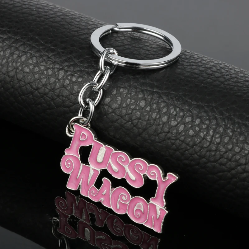 dongsheng Rock Music Pussy Wagon Metal Keychain As Seen in Kill Bill Brand Uma Thurman Key Chains Chaveiro Car Key Rings