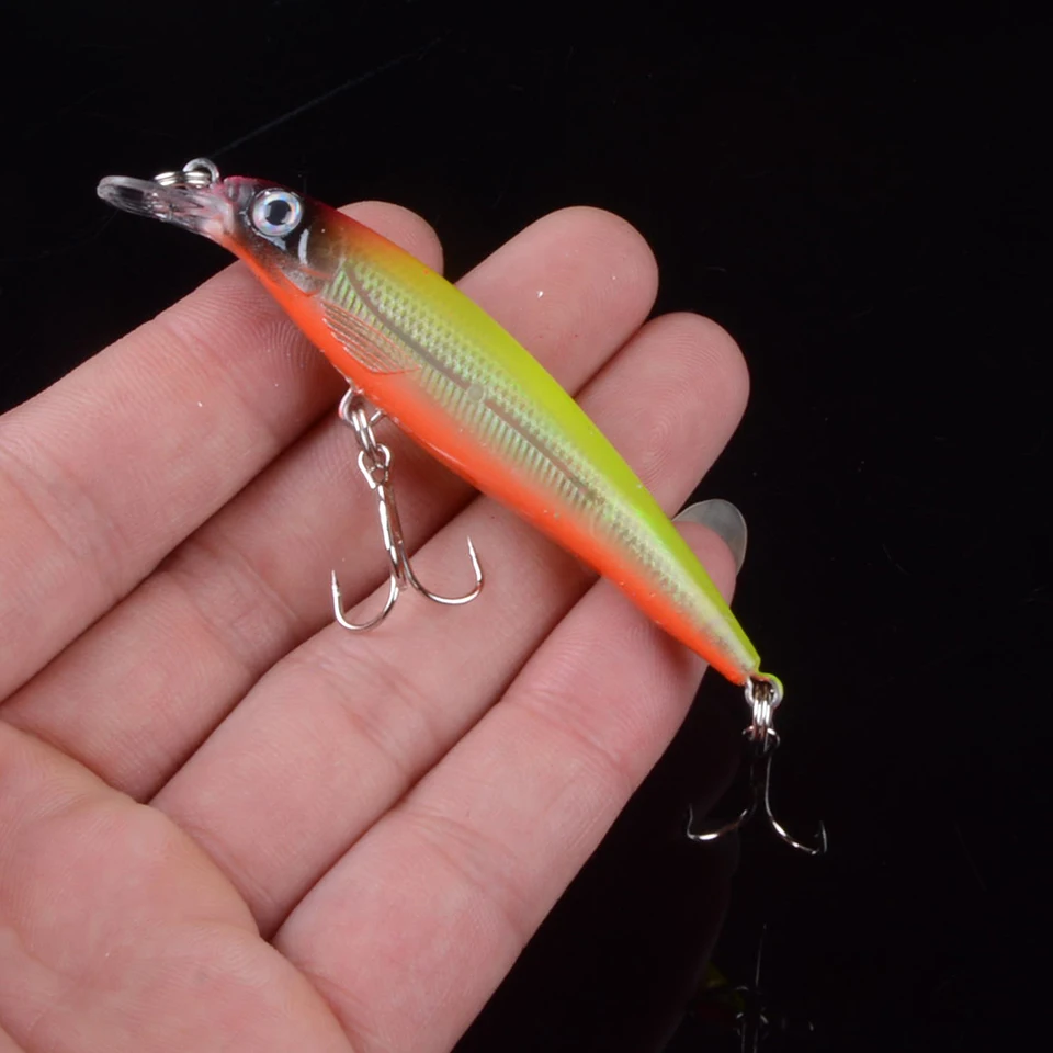1pcs Fishing Lures Minnow 7.5cm/4.6g Fishing Hard Bait Crankbaits Isca Artificiais Pesca Sea Wobbler Swimming Baits 3D Eyes