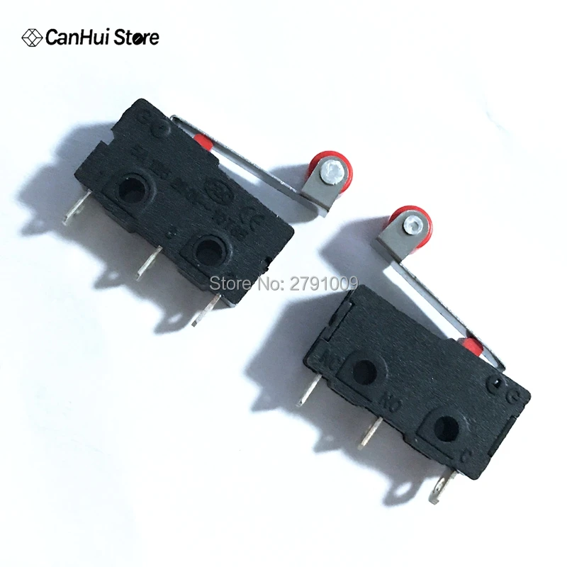 10 Pcs Mini Micro Limit Switch Roller Lever Arm SPDT Snap Action Roller Switch N/O N/C 5A250VAC KW11-3Z Mini Micro Switch Hot