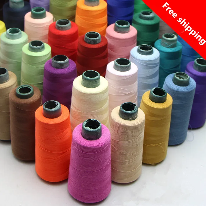 12000 yards/lot High Speed Sewing Thread On Cone Polyester Colorful Thread Sewing Machine Embroidery Line Lock Edge Thread