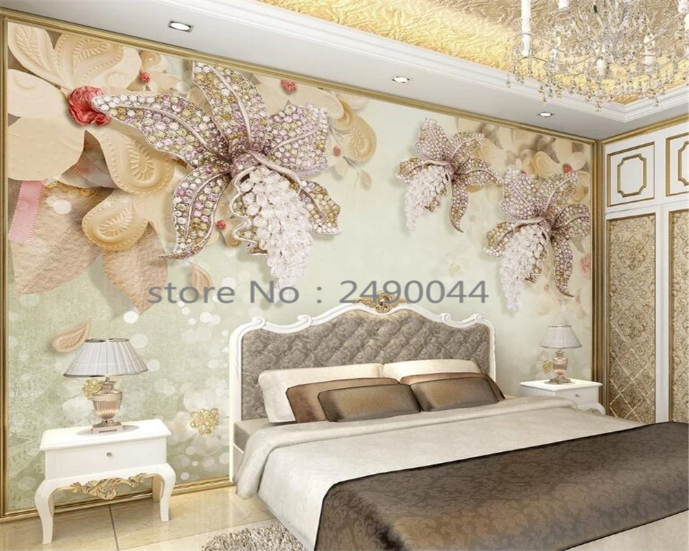 

Beibehang Custom Wallpaper Luxury Jewelry 3D Wallpaper Living Room Bedroom TV Background Mural photo wallpaper for walls 3 d