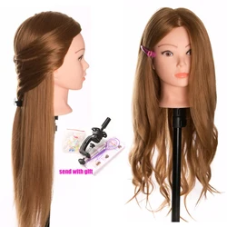 Mannequin Dolls 40% Real Human Hair Training head dolls for hairdressers blonde color professional styling head can be curled