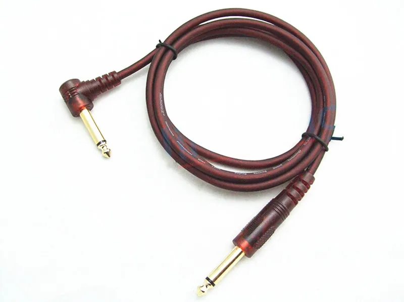 Gold plated 6.3/6.5 6.35 to 6.3/6.5 6.35 Quarter turn head elbow male mono AV cable Audio line Audio and video signal lines