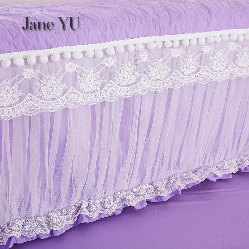 JaneYU Fashion Princess Lace Elastic Full Cover Bedside Cover With Cotton And Thickened Bedside Cover