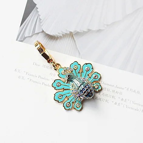 

Beautiful Peacock Charm Women Handbag Chains For Girl Necklace Pendant Jewelry