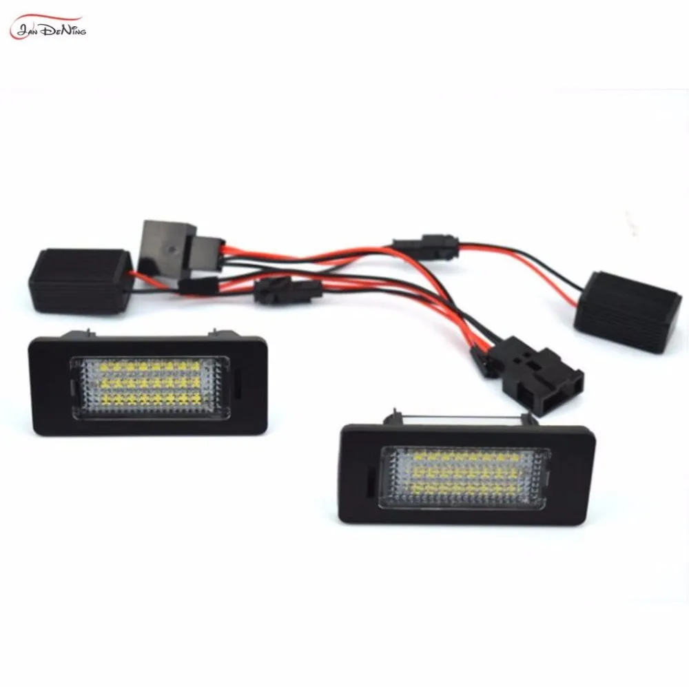 JanDeNing  2pcs Error Free 24 LED License Plate Lights For Audi A1/A4/A6/Q5/RS5/ VW PASSAT