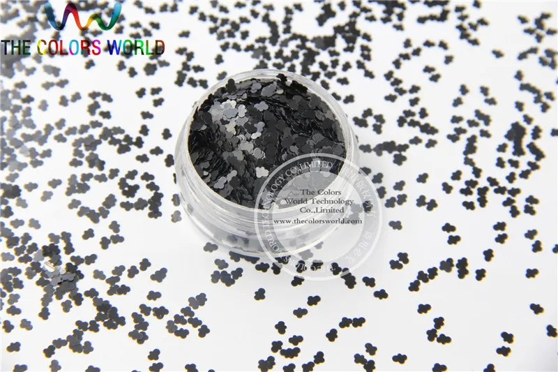 Solvent resistant Sparkles- Black Color Cloud-shaped Glitter Confetti for Nail Polish and DIY decoration 1Pack =50g