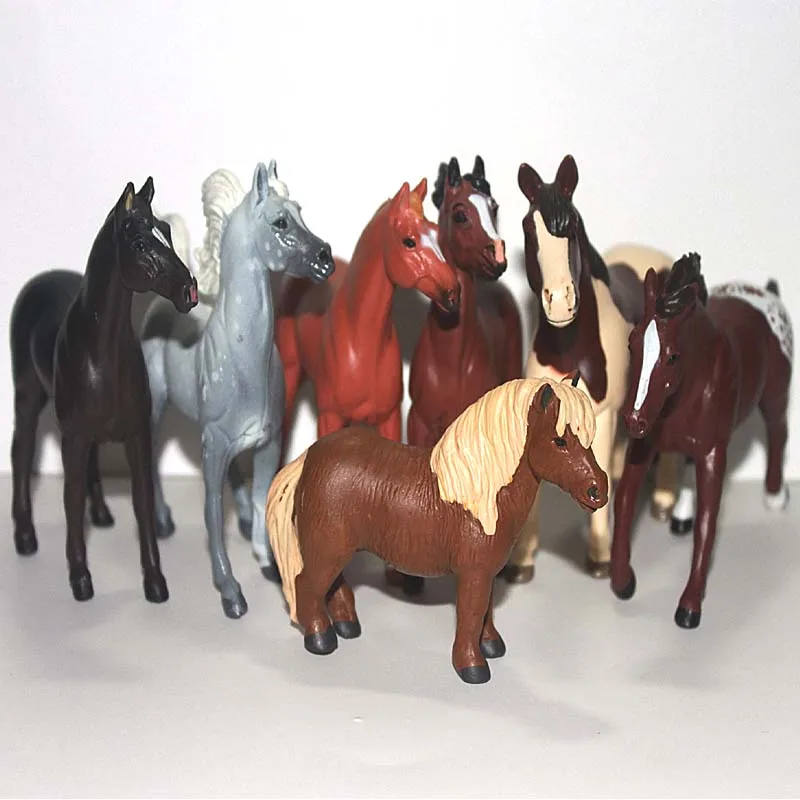 

solid pvc figure animal model toy decoration horse 7pcs/set